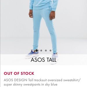 ASOS full sweat suit oversized top size Large For My taller guys I’m 6’2-3 NEW